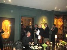 Journalist Bill Blakemore with Jean-Yves Ollivier at Herbert Kasper's Plot For Peace after party 